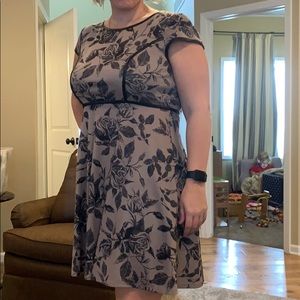 Maurices leather trimmed A line floral dress